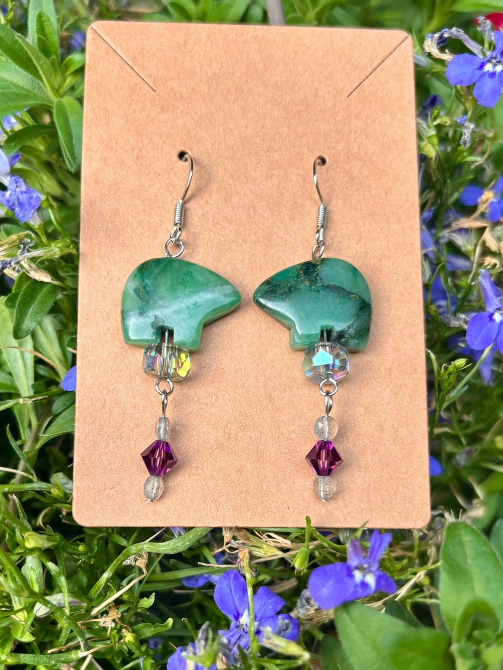 Handcrafted, fetish bear earrings.